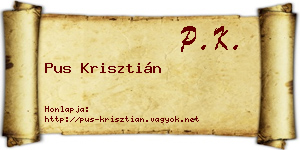Pus Krisztián névjegykártya